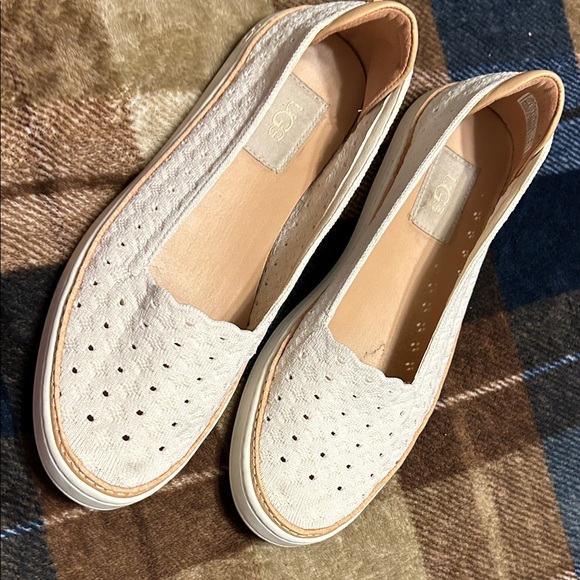 UGG Shoes - UGG Cream Perforated Flats